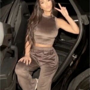 Skims 3 Piece velour tracksuit.